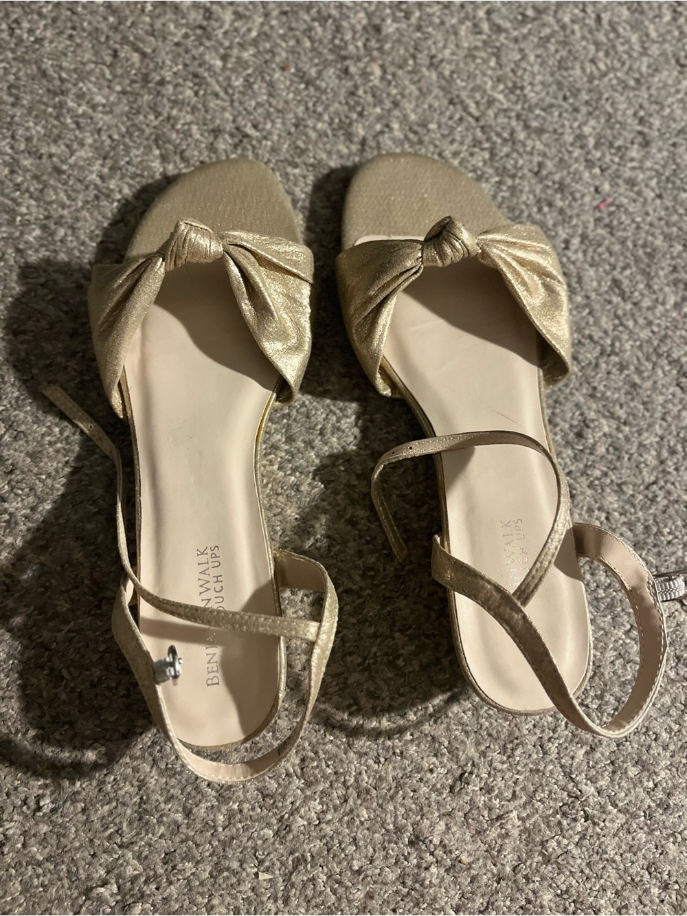 Benjamin Walk Metallic Gold Knotted Toe Ankle-Strap Sandals